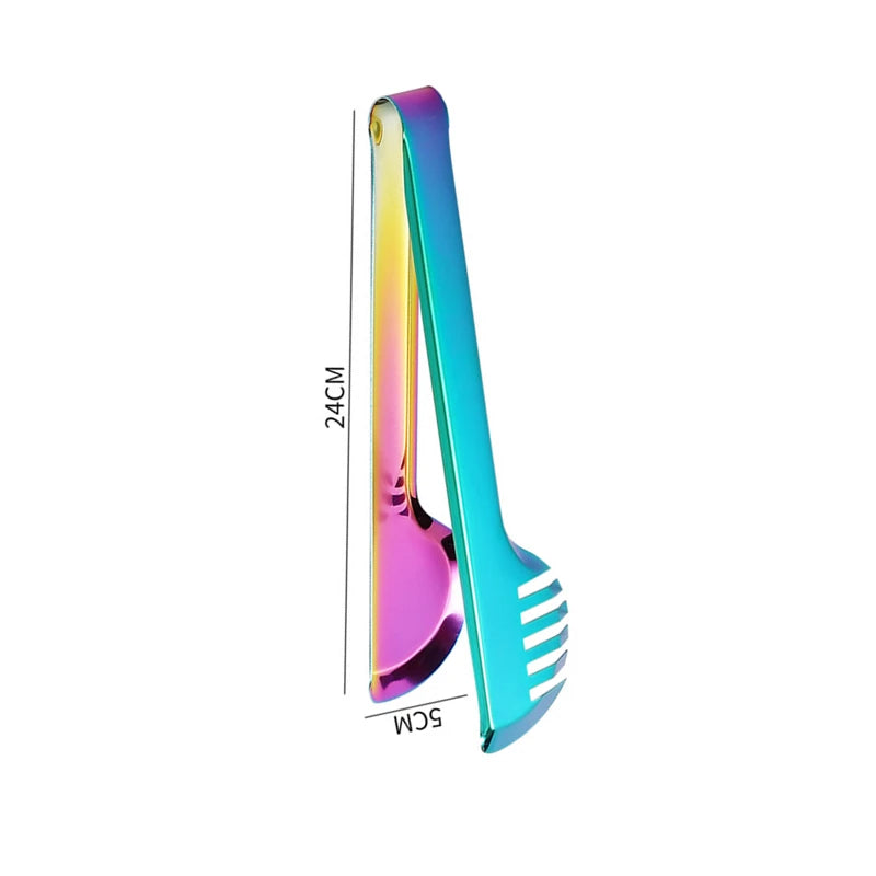 30-Styles Gold BBQ Food Tongs Steak Clip Stainless Steel Hollow Cake Bread Grill Clamp Cooking Utensils Kitchen Accessories