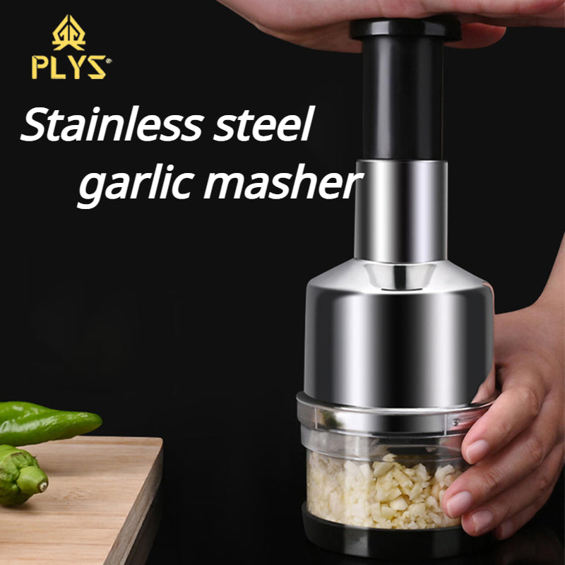 Manual Garlic Press - Multi-Functional Garlic Masher with 304 Stainless Steel Blades