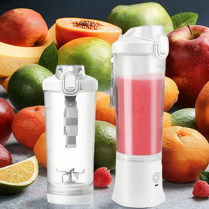 600ml Portable Blender - 4000mAh USB Rechargeable Smoothie Maker with 6 Blades