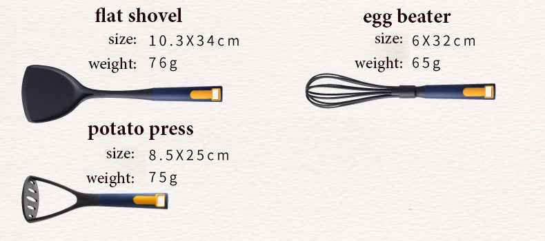 Heat Resistant Silicone Kitchen Utensils Set - Non-Stick Safe Cooking Tools