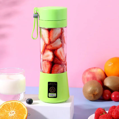 380ml Portable Electric Juicer USB Rechargeable Smoothie Blender Mini Food Processor Fruit Mixer for Travel Camping and Kitchen