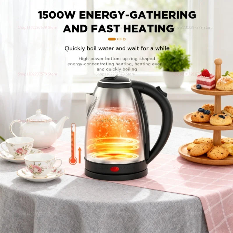 1.8L Stainless Steel Electric Kettle - 1500W Fast Boiling Water Kettle