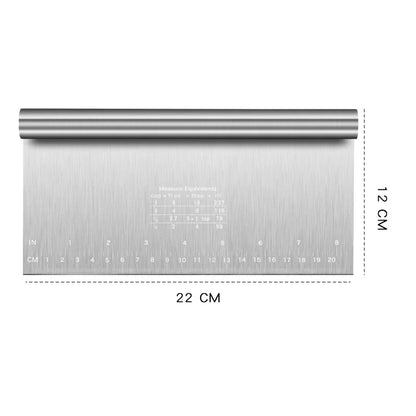 Stainless Steel Dough Scraper - Cake Smoother & Pastry Spatula for Baking