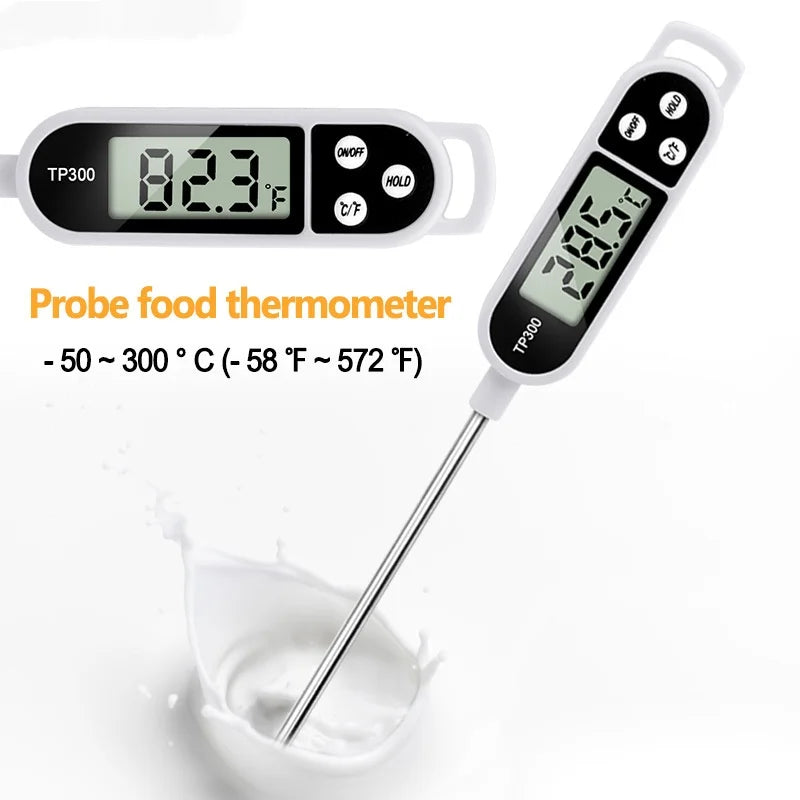 Digital Kitchen Thermometer - Stainless Steel Probe for Cooking & BBQ
