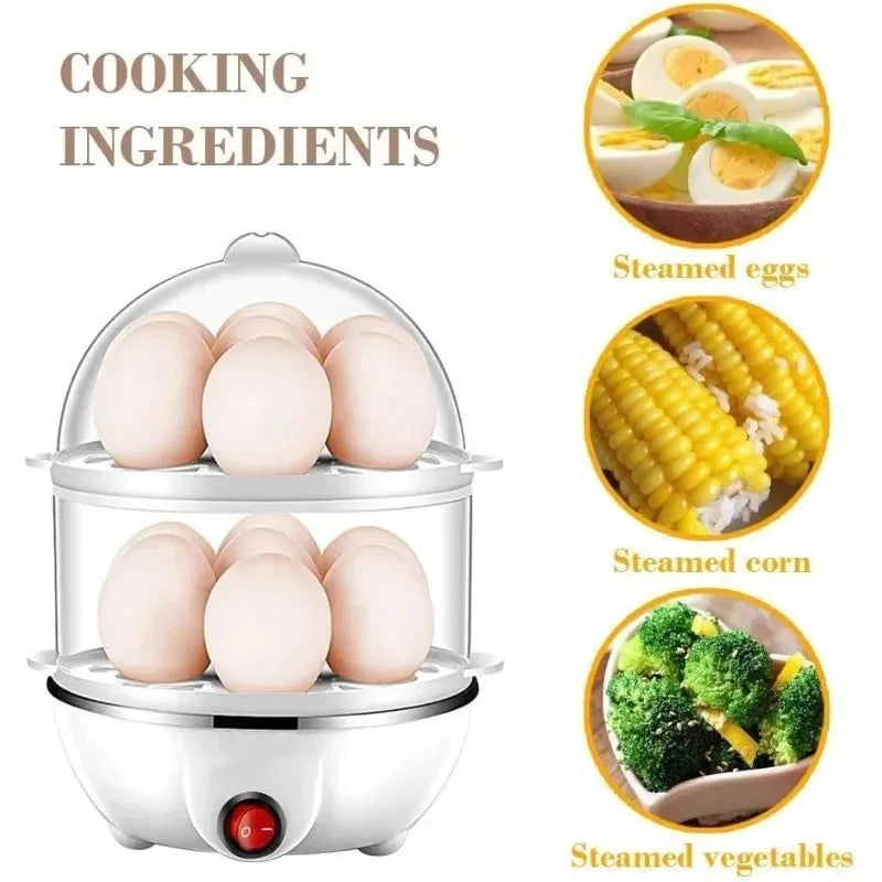 Electric Egg Cooker - Automatic Double Layer Steamer for Perfect Eggs Every Time