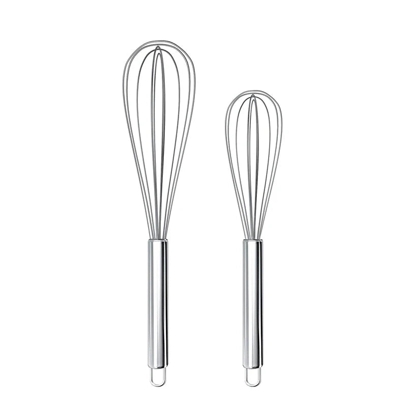 Stainless Steel Wire Whisk - 8"/10"/12" Balloon Egg Beater for Baking & Cooking