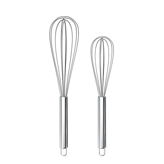 Stainless Steel Wire Whisk - 8"/10"/12" Balloon Egg Beater for Baking & Cooking