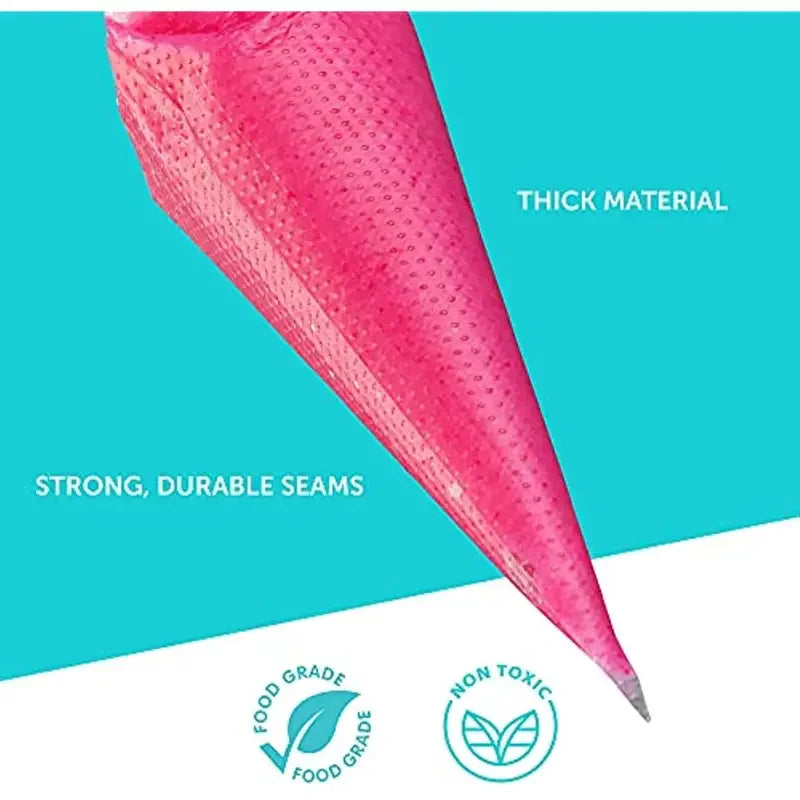 100PCS Disposable Pastry Bags - Extra Strong & Leak-Proof Piping Bags