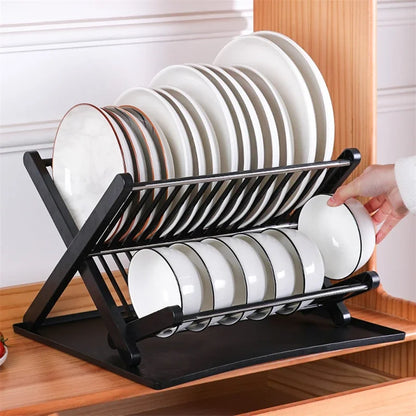 Adjustable Sink Drain Shelf - Kitchen Dish Drying Rack Organizer