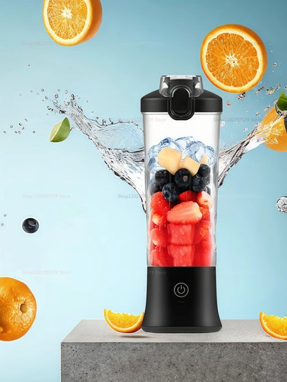 600ml Portable Blender - 4000mAh USB Rechargeable Smoothie Maker with 6 Blades