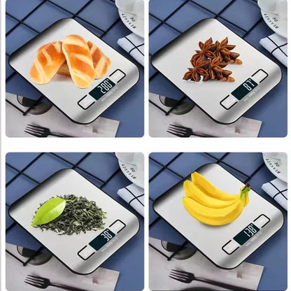 Digital Kitchen Scale with LED Display - 5kg/1g Precision Stainless Steel
