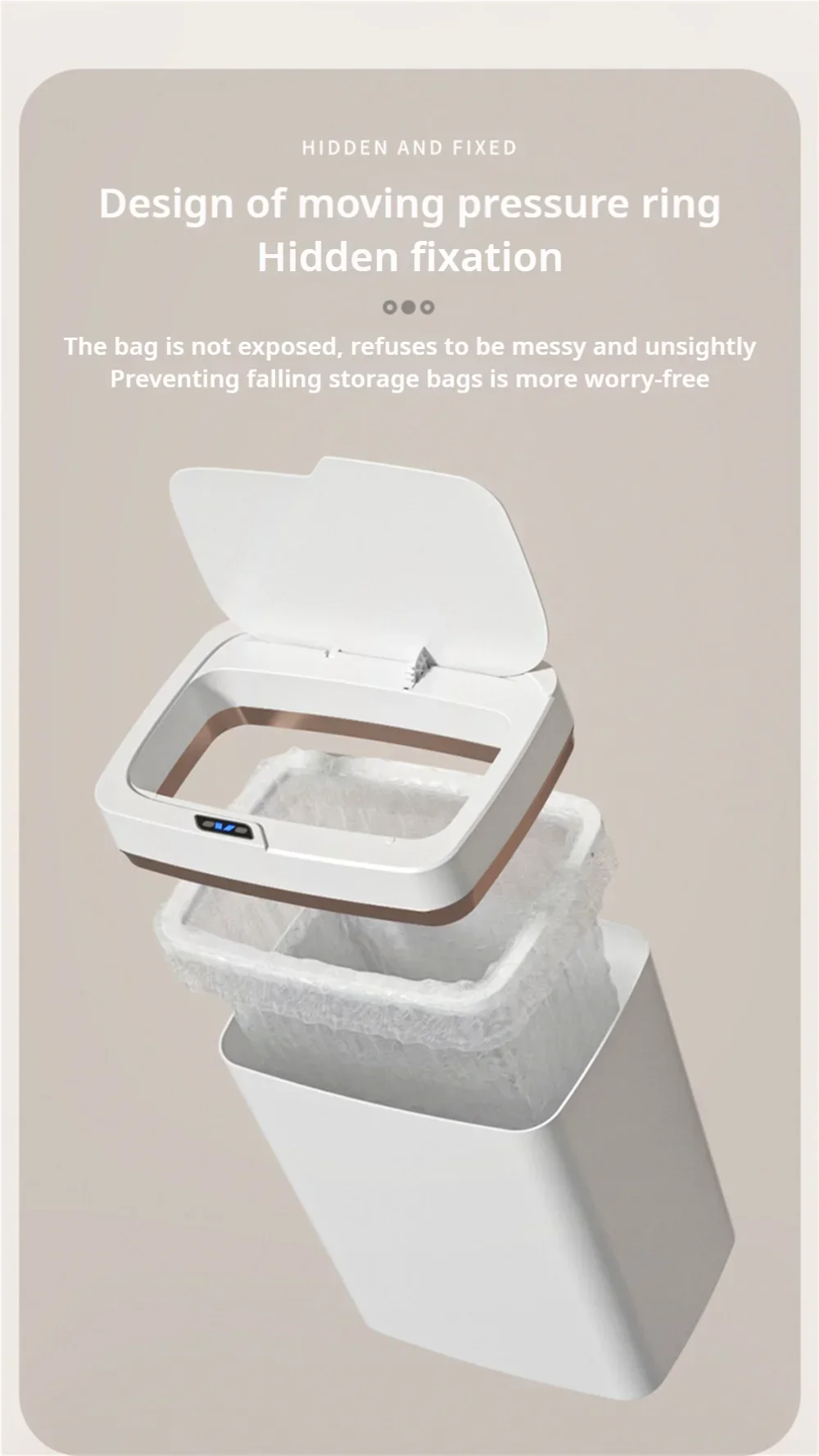 15L Smart Automatic Sensor Trash Bin - Touchless Waste Basket for Kitchen & Bathroom