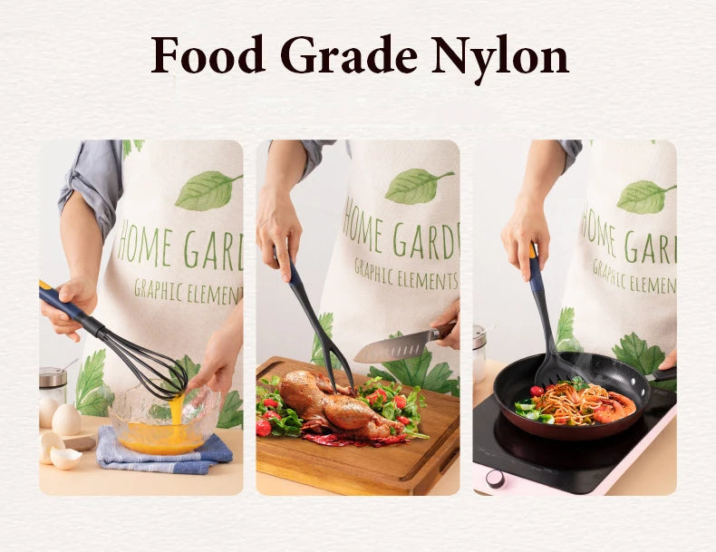 Heat Resistant Silicone Kitchen Utensils Set - Non-Stick Safe Cooking Tools