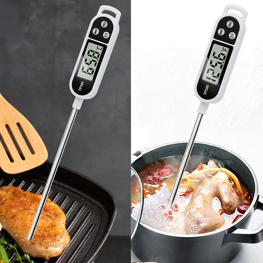 Digital Kitchen Thermometer - Stainless Steel Probe for Cooking & BBQ