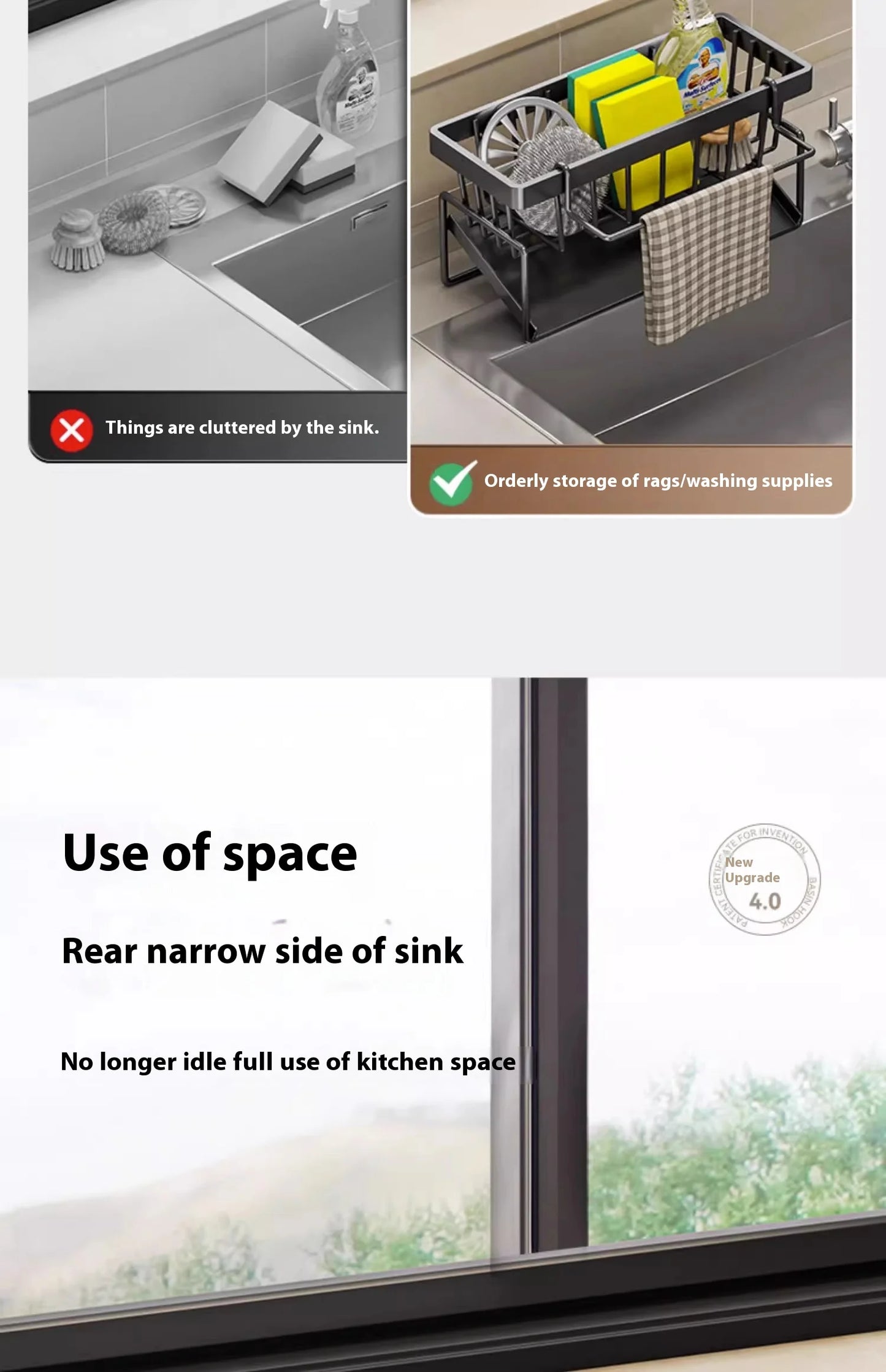 Gootsteenrekorganizer - Accessoires en oplossingen voor keukenopbergplanken