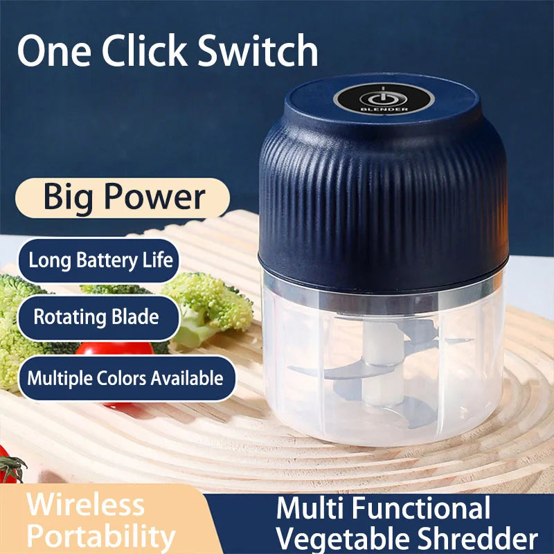 250ml Mini Electric Garlic Chopper - USB Rechargeable Wireless Food Processor
