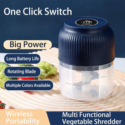 250ml Mini Electric Garlic Chopper - USB Rechargeable Wireless Food Processor