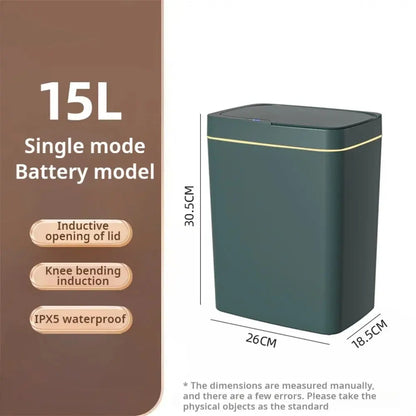 15L High-Quality Touchless Smart Sensor Trash Bin - Waterproof Automatic Waste Bin