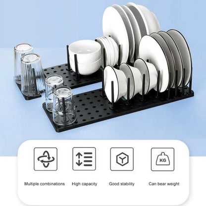 Adjustable Sink Drain Shelf - Kitchen Dish Drying Rack Organizer