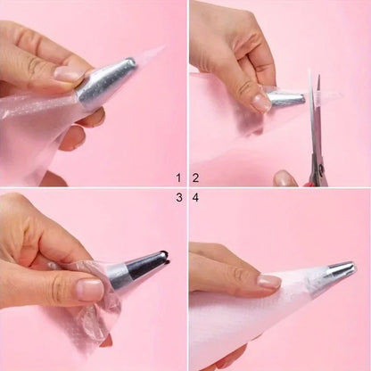 100PCS Disposable Pastry Bags - Extra Strong & Leak-Proof Piping Bags