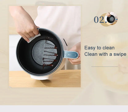 Multi-Function Electric Rice Cooker - Mini Hot Pot for 1-3 People