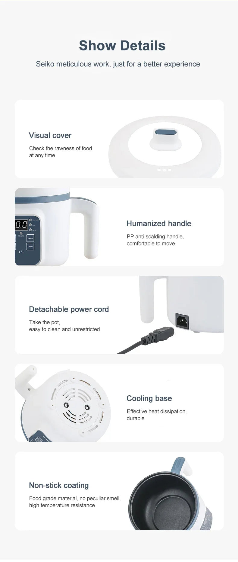 Multi-Function Electric Rice Cooker - Mini Hot Pot for 1-3 People