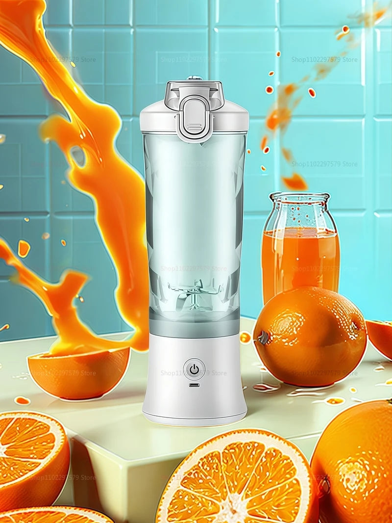600ml Portable Blender - 4000mAh USB Rechargeable Smoothie Maker with 6 Blades