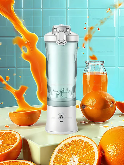 600ml Portable Blender - 4000mAh USB Rechargeable Smoothie Maker with 6 Blades