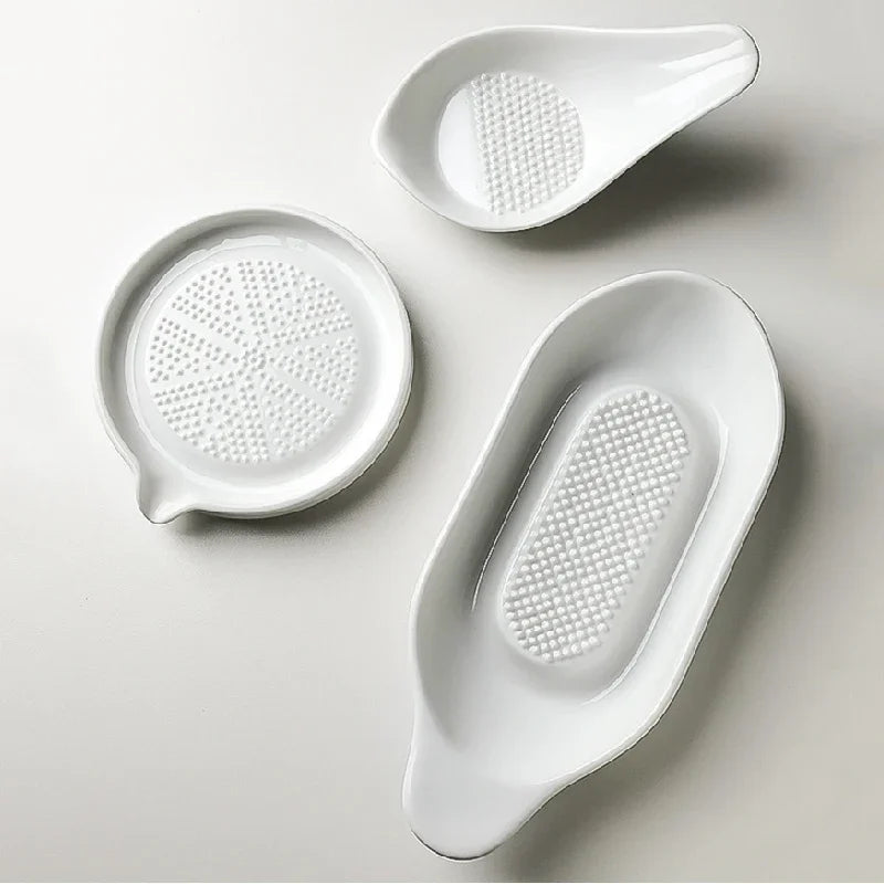 Ceramic Garlic Grinder - Manual Ginger Grater & Vegetable Grinder Kitchen Tool