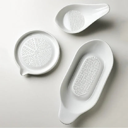 Ceramic Garlic Grinder - Manual Ginger Grater & Vegetable Grinder Kitchen Tool