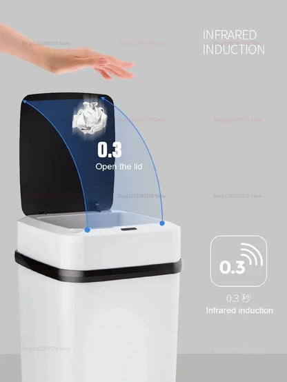 13L Smart Touchless Trash Bin - Automatic Motion Sensor Waste Basket