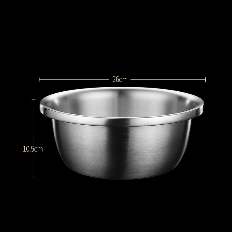 Stainless Steel Drain Basket Colander Round Rice Cleaning Sieve Fruit Vegetable Washing Basin Strainer Filter Kitchen Utensils