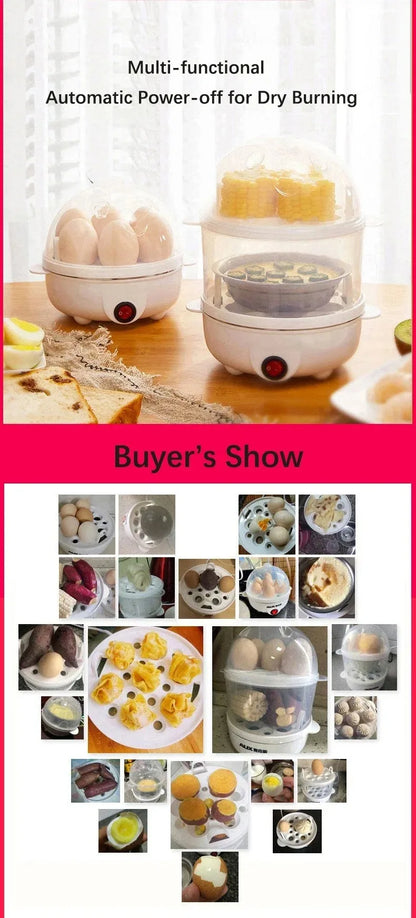 Electric Egg Cooker - Automatic Double Layer Steamer for Perfect Eggs Every Time
