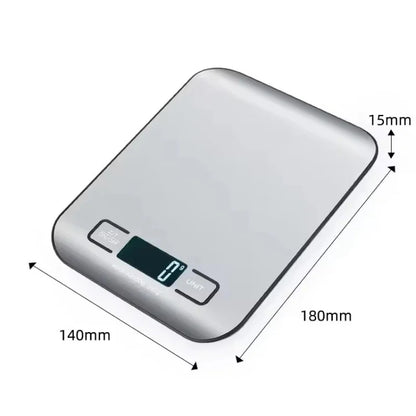 Digital Kitchen Scale with LED Display - 5kg/1g Precision Stainless Steel