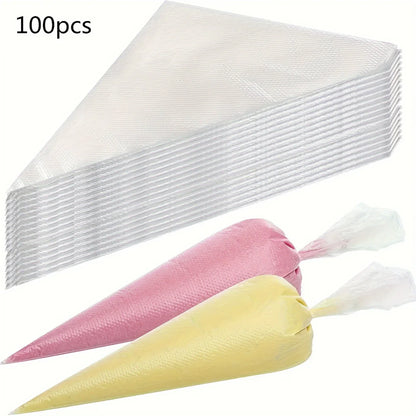 100PCS Disposable Pastry Bags - Extra Strong & Leak-Proof Piping Bags