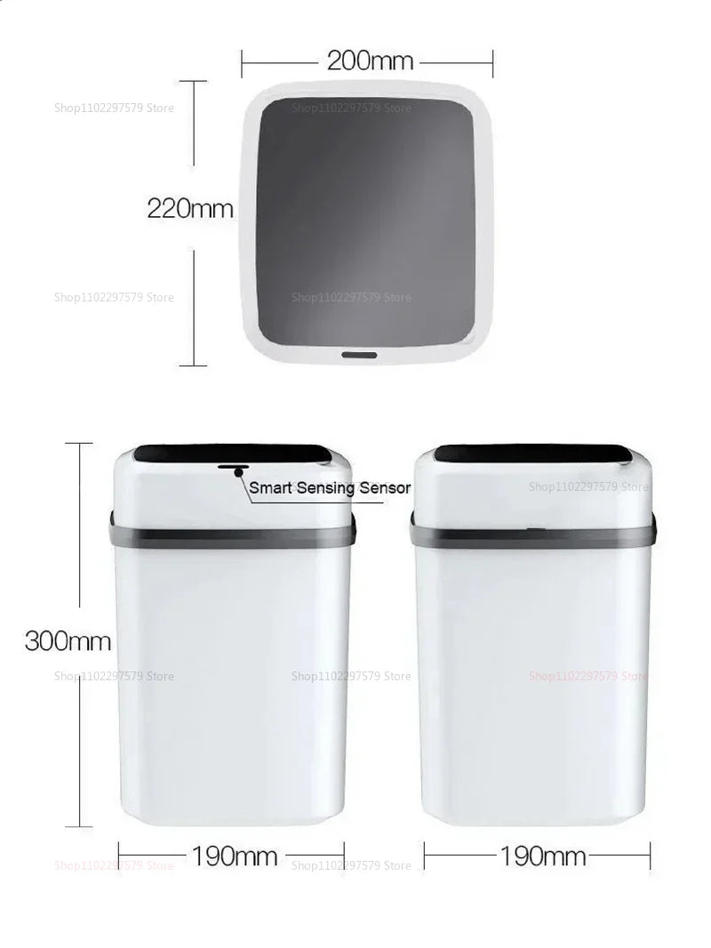 13L Smart Touchless Trash Bin - Automatic Motion Sensor Waste Basket