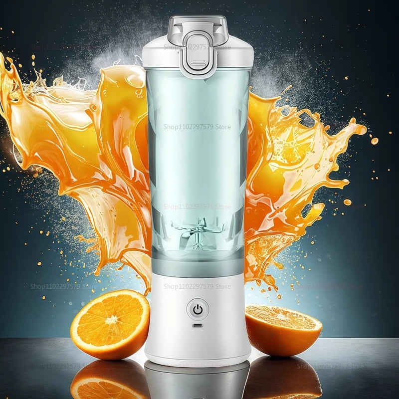 600ml Portable Blender - 4000mAh USB Rechargeable Smoothie Maker with 6 Blades