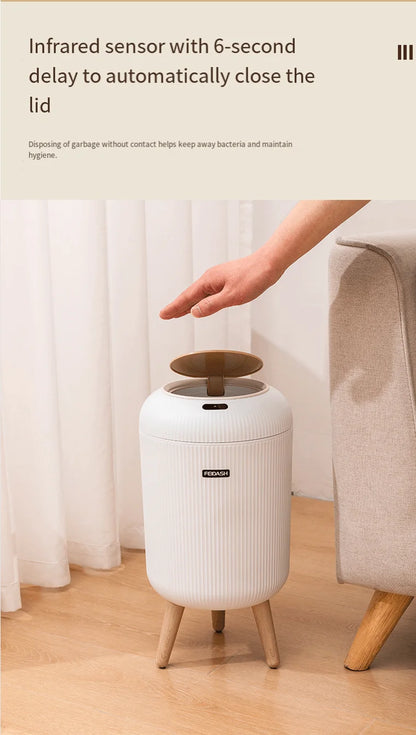 Smart Sensor Trash Can - 10L Automatic Touchless Kitchen Bin with Lid