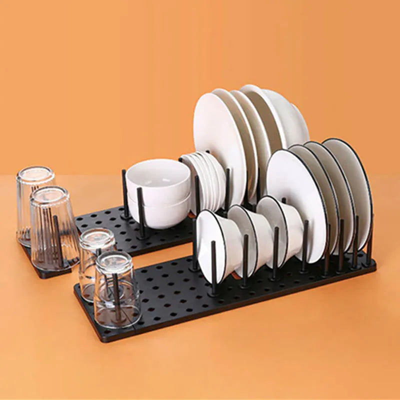 Adjustable Sink Drain Shelf - Kitchen Dish Drying Rack Organizer