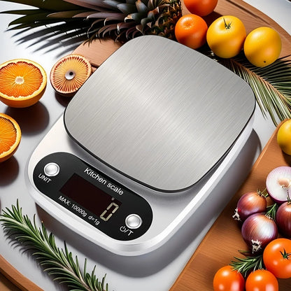Digital Kitchen Scale 10kg - Stainless Steel LCD Electronic Food Scale
