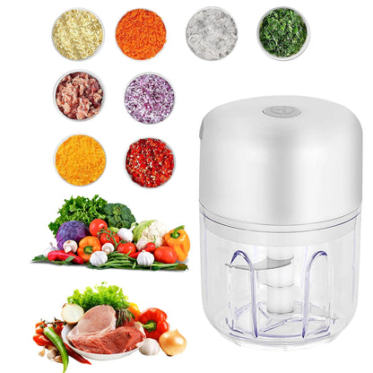 Portable Electric Garlic Chopper - 100ml/250ml Wireless Mini Food Processor