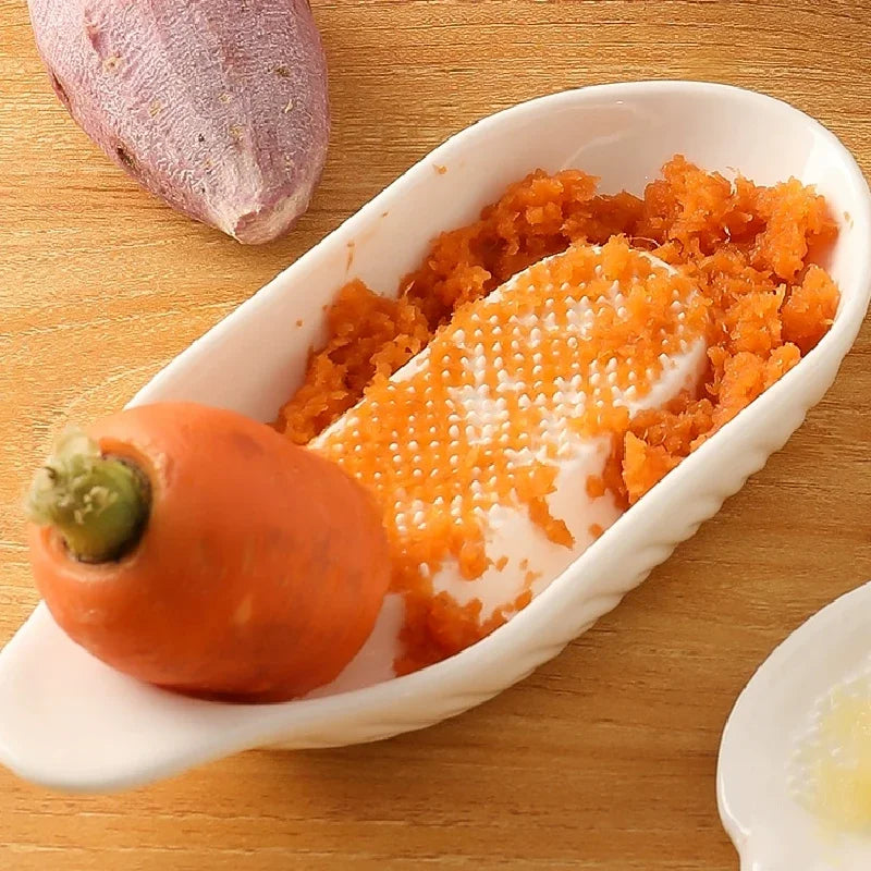 Ceramic Garlic Grinder - Manual Ginger Grater & Vegetable Grinder Kitchen Tool