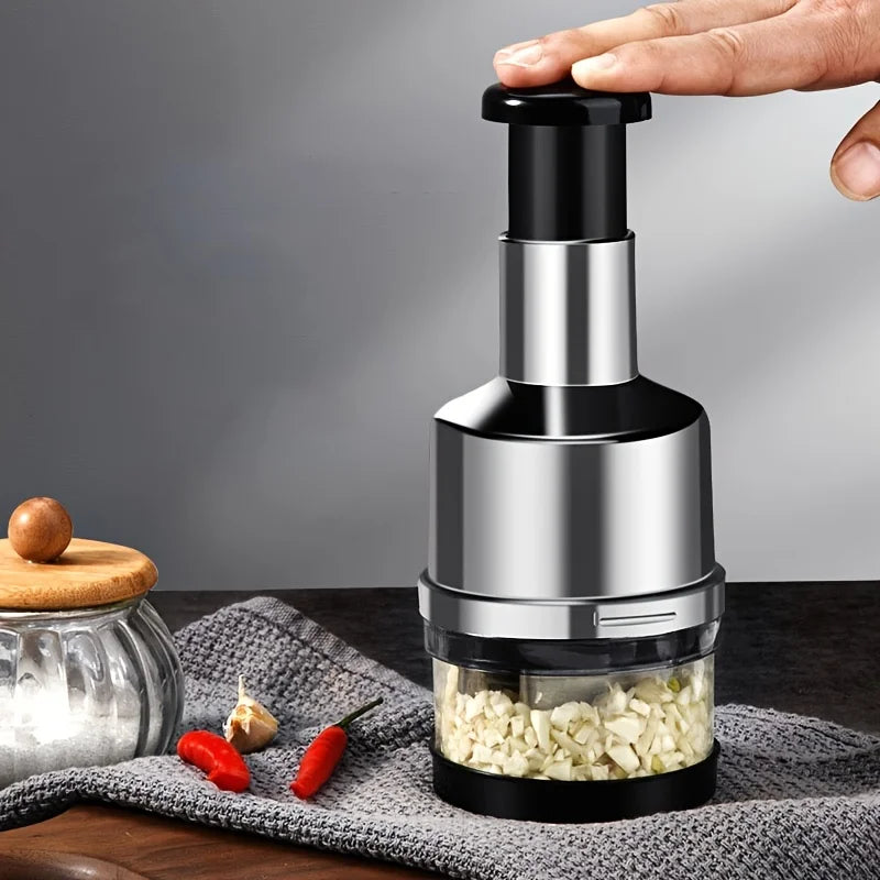 Manual Garlic Press - Multi-Functional Garlic Masher with 304 Stainless Steel Blades