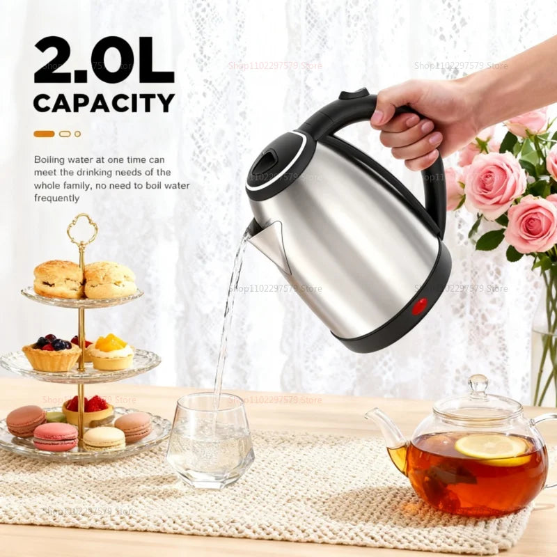 1.8L Stainless Steel Electric Kettle - 1500W Fast Boiling Water Kettle