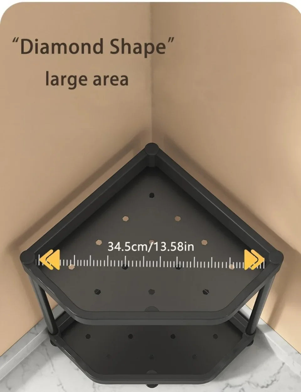 3-Tier Kitchen Spice Rack Organizer - Corner Countertop Seasoning Shelf with Chopstick Holder