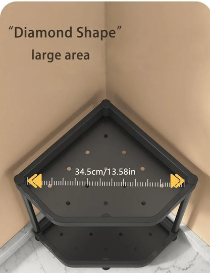 3-Tier Kitchen Spice Rack Organizer - Corner Countertop Seasoning Shelf with Chopstick Holder