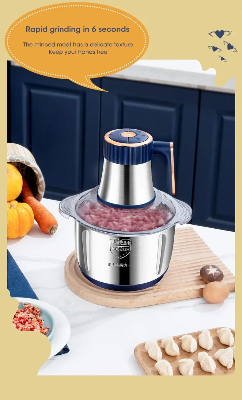 5L Electric Meat Grinder - Multi-Function Food Processor & Vegetable Chopper