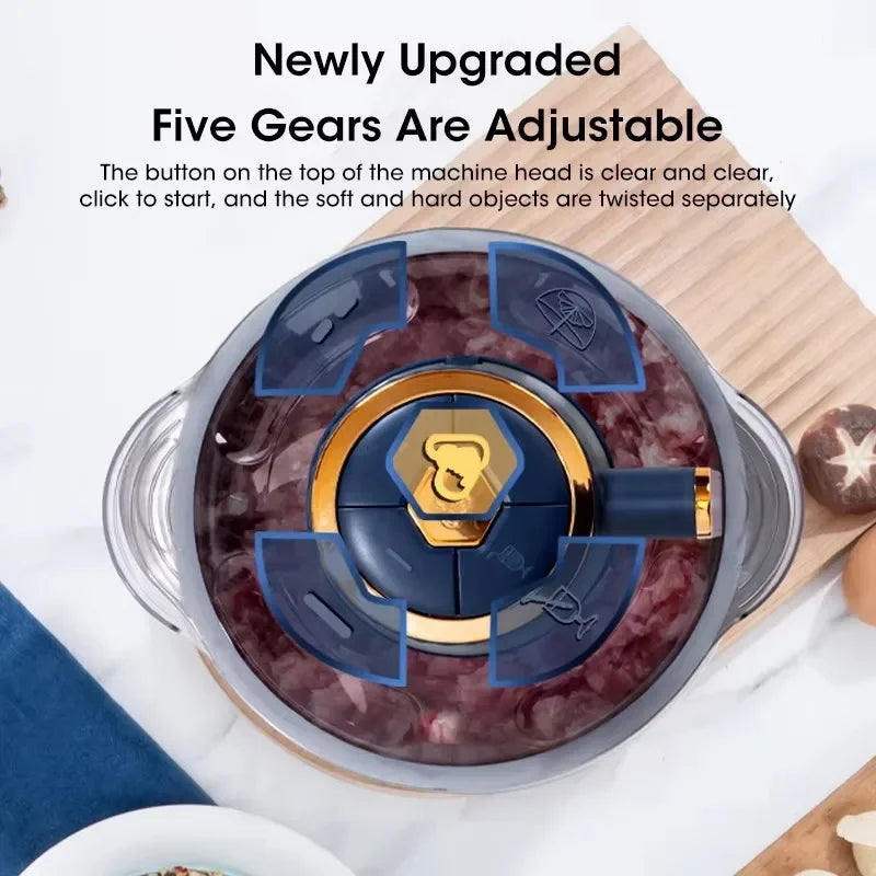 5L Electric Meat Grinder - Multi-Function Food Processor & Vegetable Chopper