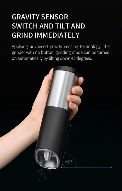 Electric Automatic Salt and Pepper Grinder Set with Led Light Grinder Set Spice Mill Adjustable Spices Grinder Kitchen Tools