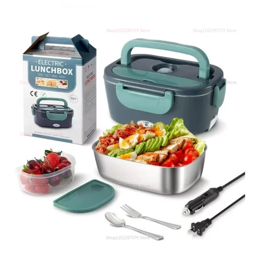 Electric Heated Lunch Box for Office and Dorm Use Self Heating Thermal Insulated Microwave Safe Food Warmer Portable Meal Steame